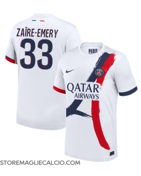 Paris Saint-Germain Warren Zaire-Emery #33 Maglia Gara Trasferta Repliche 2024-25